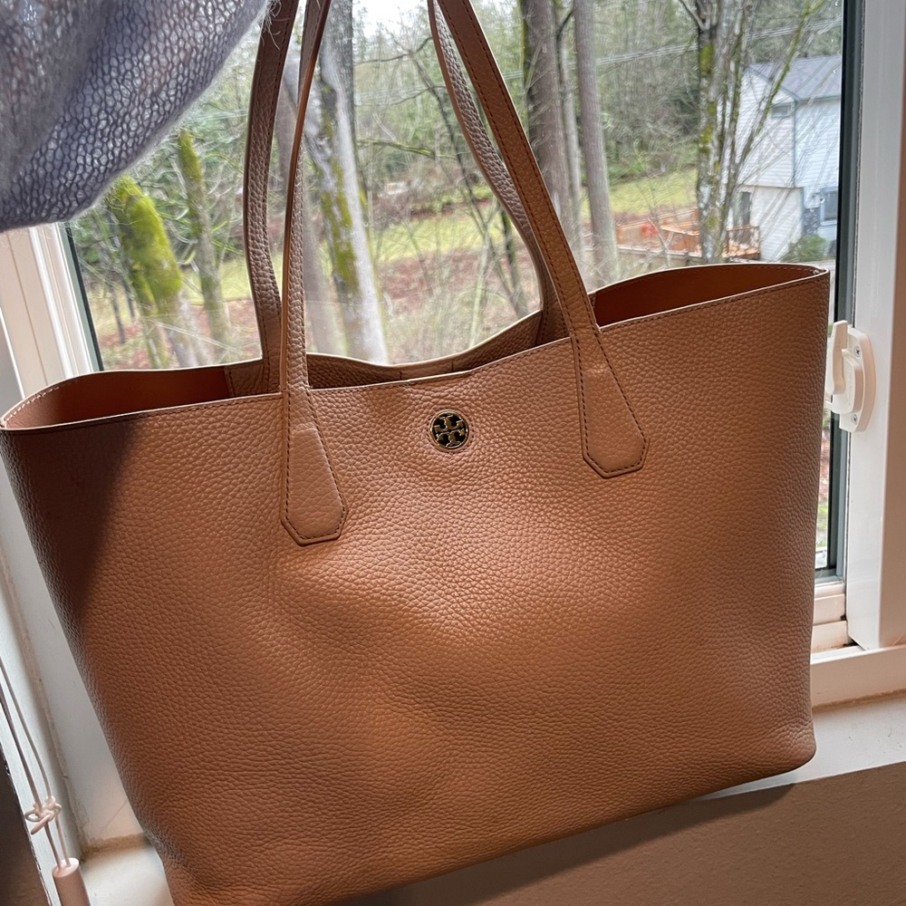 Tory Burch leather tote large pink